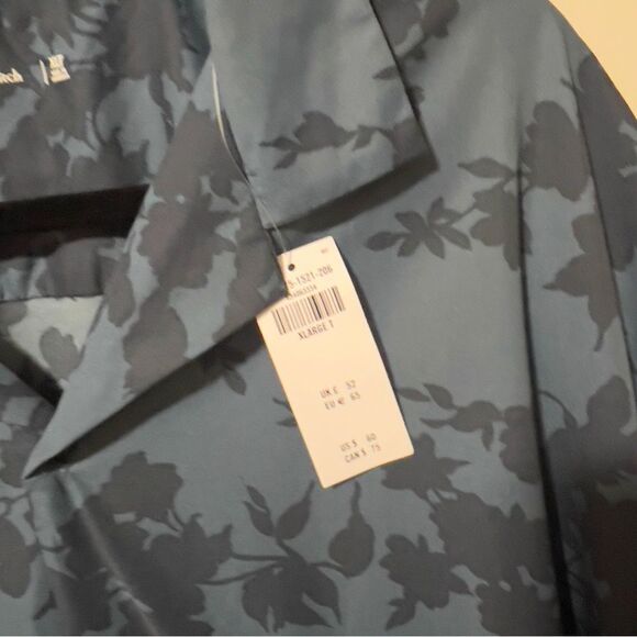 Abercrombie & Fitch Mens Short Sleeve Blue Hawaiian Casual Button-Down Shirt XLT - Picture 6 of 7